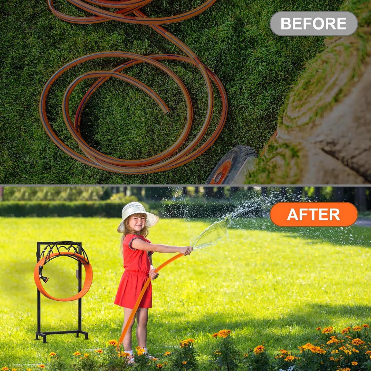 VyGrow Garden Hose Holder, Freestanding Heavy Duty Water Hose Holder - new