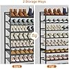 NEYCIL Large Shoe Rack 10 Tier Shoe Organizer, Heavy Duty Metal 5-Tier Stackable Shoe Storage Vertical Shoe Rack for Closet Front Door Entrance, Up to 62 Pairs, 44.8" W x 11.4" D x 71.2" H, Black