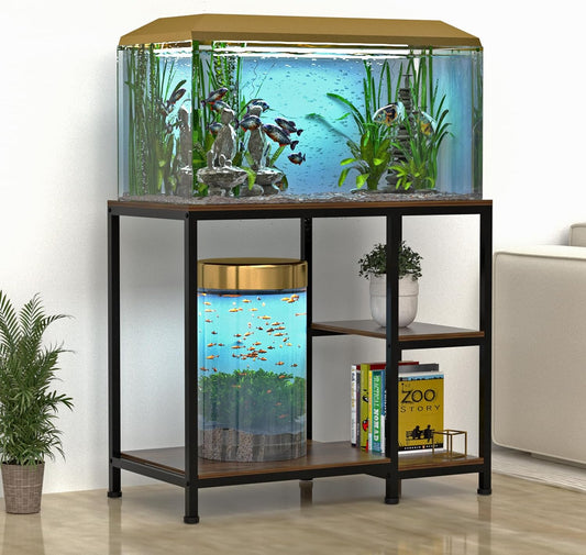 VANVERB Fish Tank Stand for 40 Gallon, Wood Aquarium Stand with Shelves for Fish Tank Accessories Storage, 660LBS Capacity