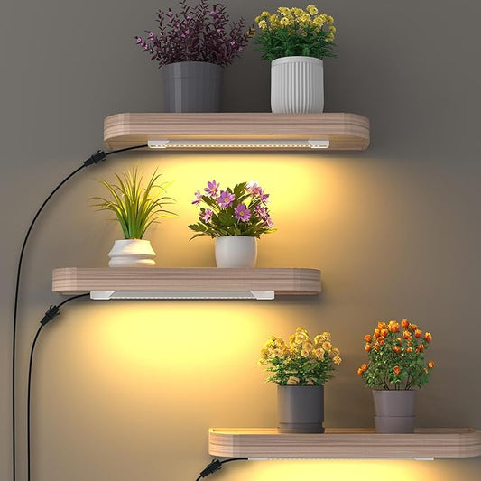 VANVERB Grow Lights for Indoor Plants Full Spectrum - Auto On/Off Timer (3/9/12H) & Dimmer (10Levels), 3 Modes, Plug and Play, Great for Greenhouse, Home, Office