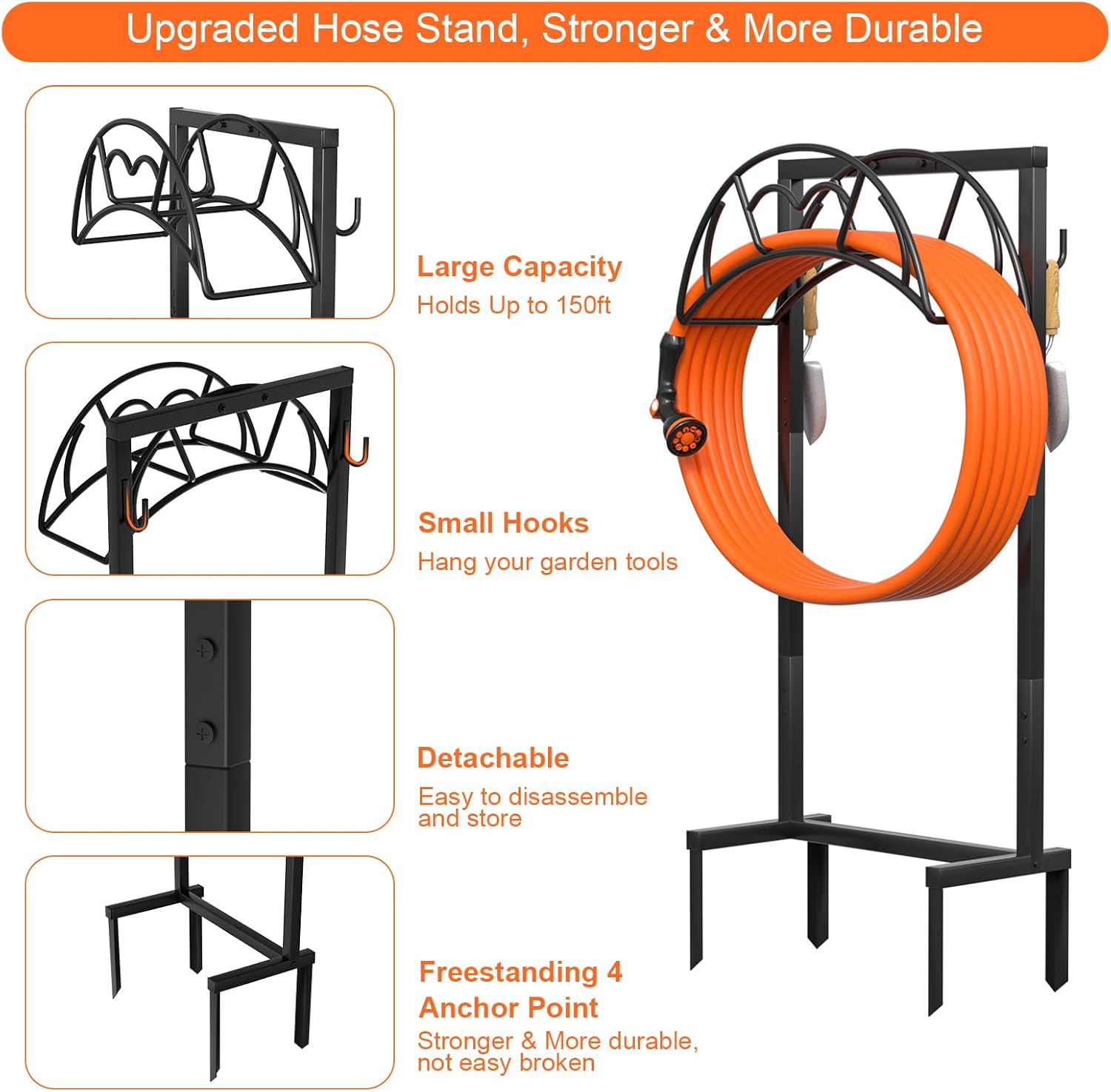 VyGrow  Garden Hose Holder, Freestanding Heavy Duty Water Hose Holder - new
