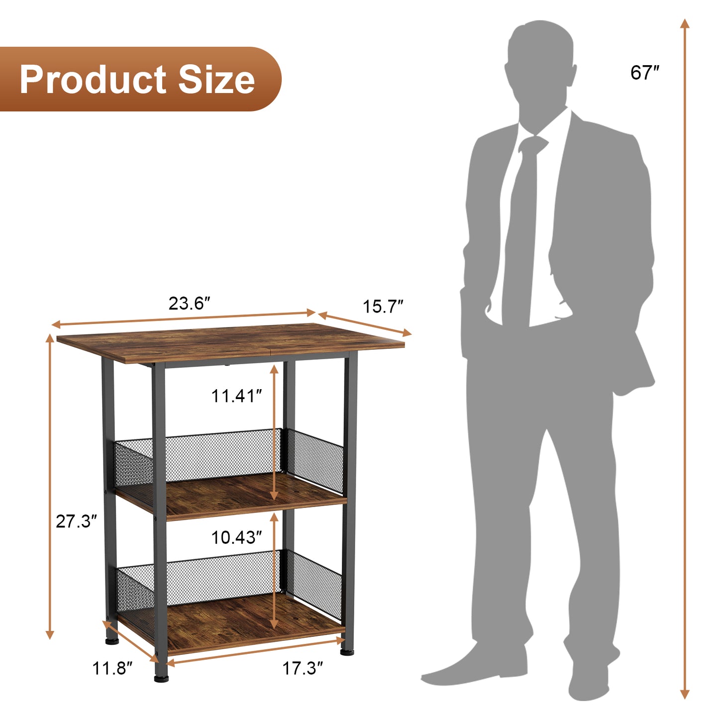 NEYCIL Freestanding Bar for Whiskey, 3-Tier Bar Cabinets Mini Bar Wine Table Whiskey Liquor Bottle Display Stand, Corner Cabinet for Kitchen, Dining Room, Living Room, Black