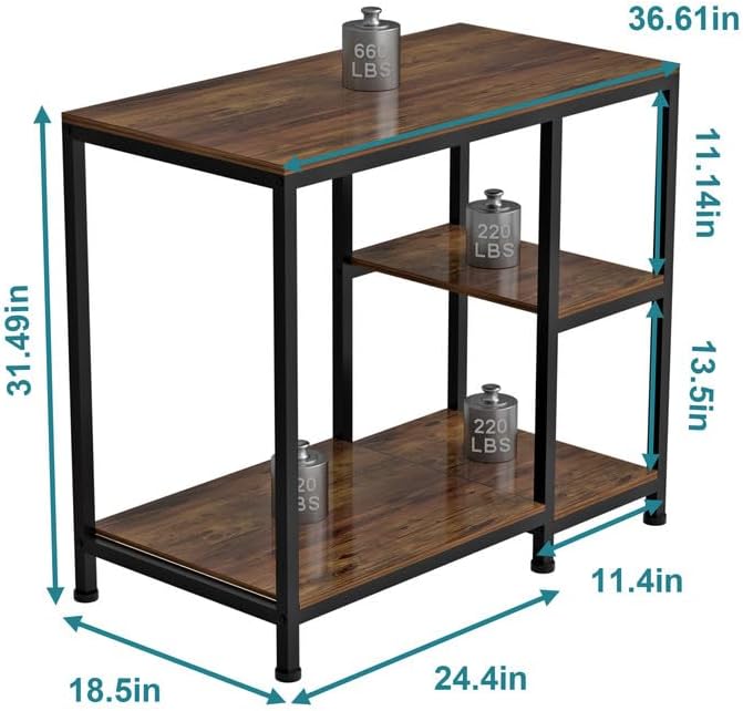 VANVERB Fish Tank Stand for 40 Gallon, Wood Aquarium Stand with Shelves for Fish Tank Accessories Storage, 660LBS Capacity