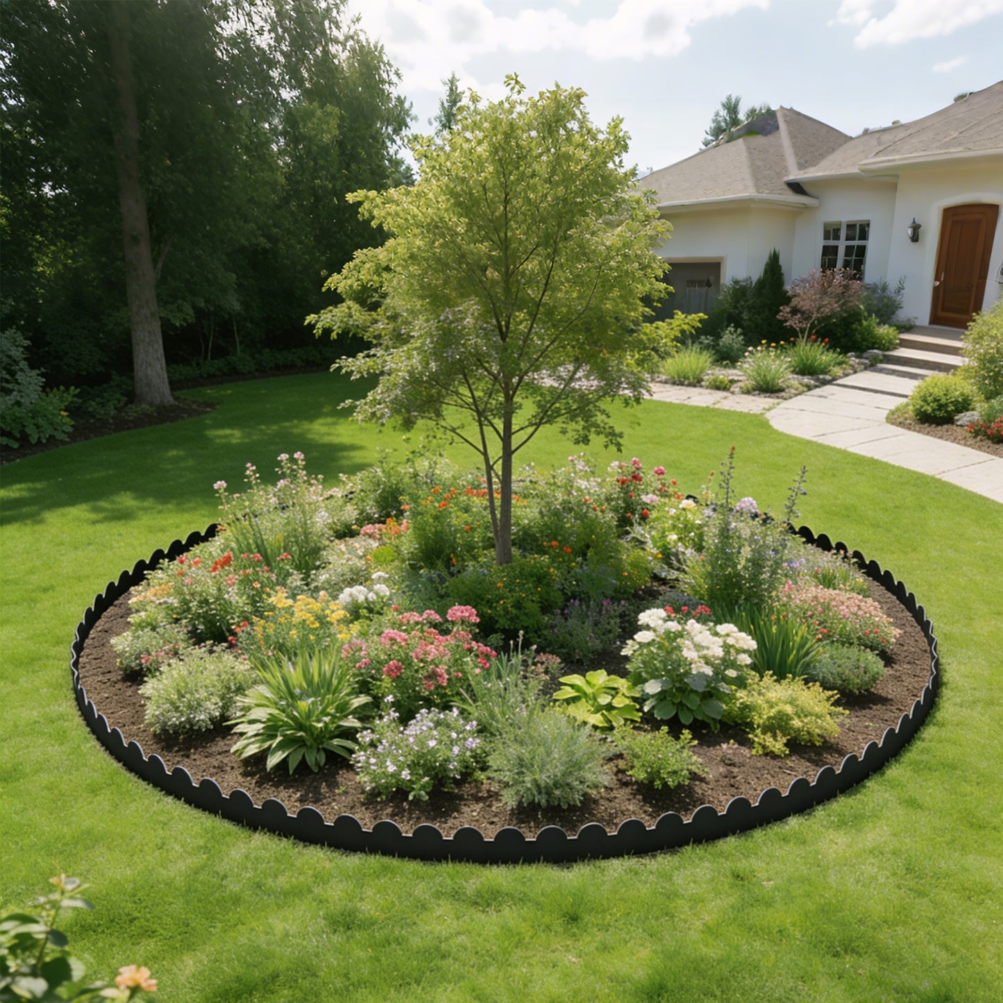 Landscape Edging 33ft, 4in Tall Garden Edging with 40pcs Spikes, Heavy Duty Lawn Edging Kit, Flexible Plastic Landscape Border for Grass, Yard, Flowerbeds, Gravel, Easy Flex No Dig, Black