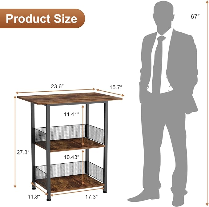 NEYCIL Freestanding Bar for Whiskey, 3-Tier Bar Cabinets Mini Bar Wine Table Whiskey Liquor Bottle Display Stand, Corner Cabinet for Kitchen, Dining Room, Living Room, Black