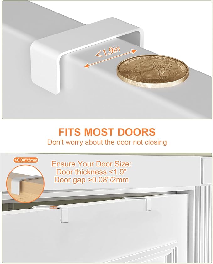 VyGrow Over The Door Pantry Organizer, 8-Tier Pantry Door Organizer Shelves | 3 Sizes | Adjustable Basket | Metal Hanging Spice Rack for Kitchen, Pantry, Cabinet, Back of Door Seasoning Rack, White