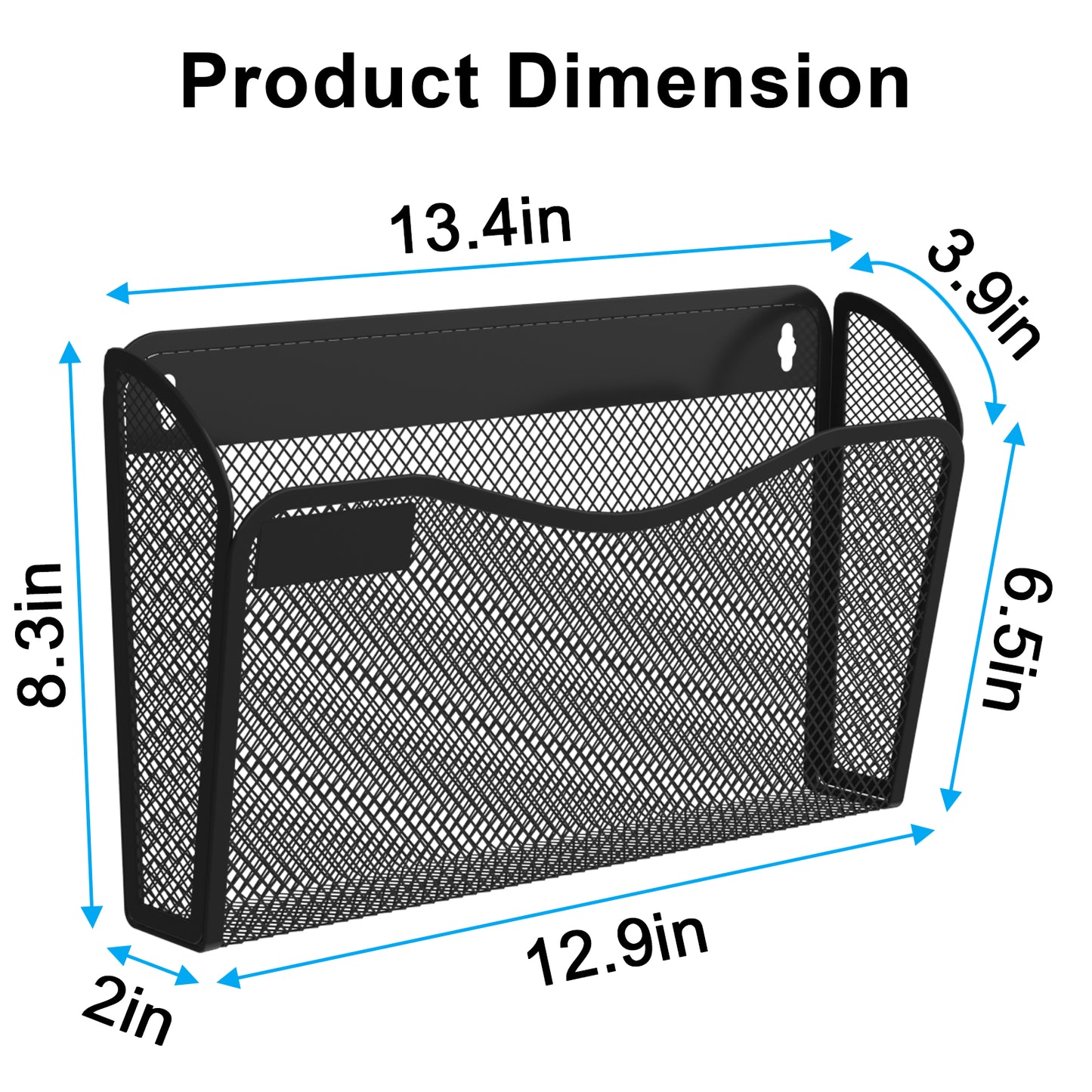 BOHDK Wall File Organizer, Mesh Hanging File Organizer, Home Office Organization and Storage, 6 Single Pockets Document Magazine Rack