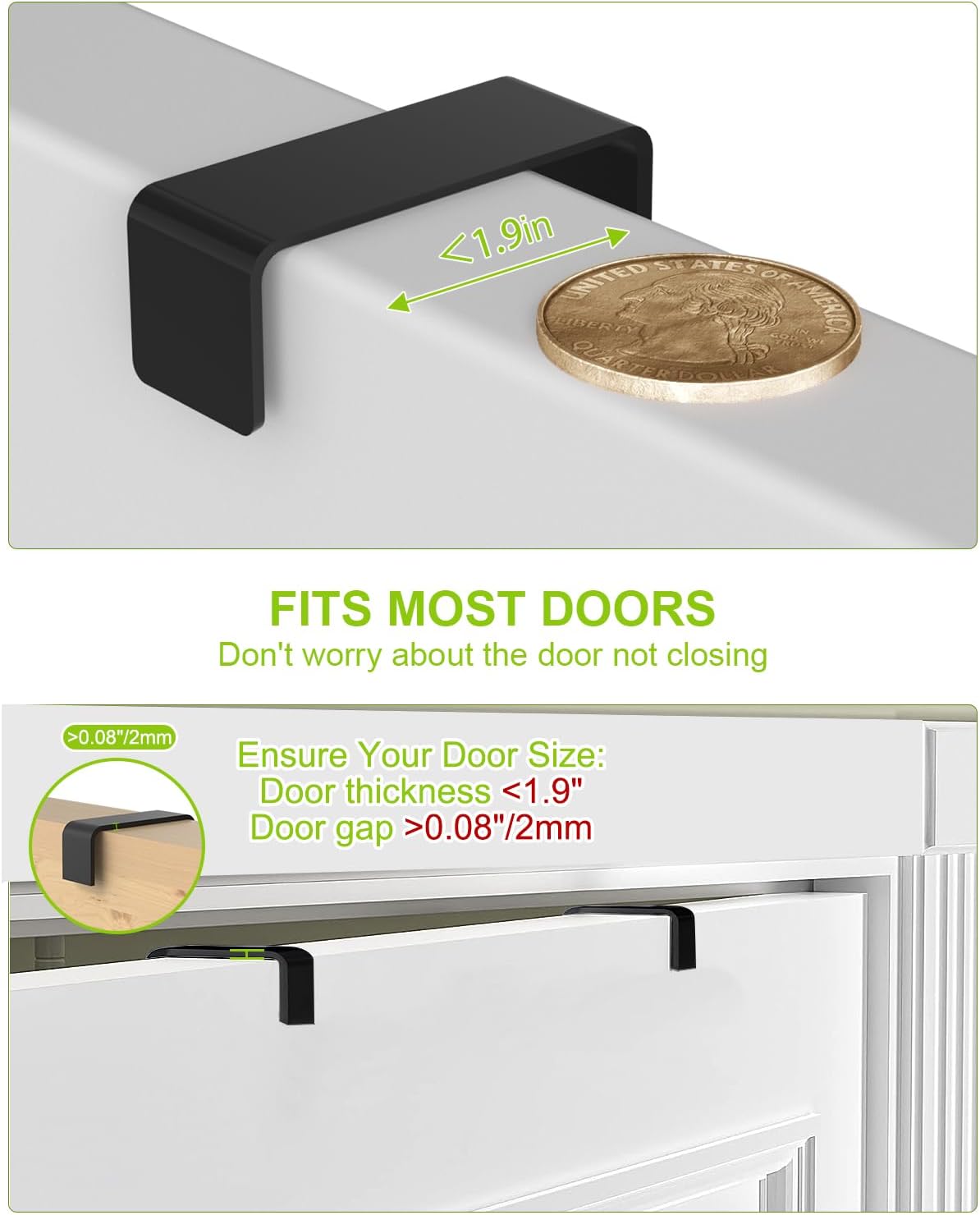 VyGrow Over The Door Pantry Organizer, 8-Tier Wood & Metal Over The Door Organizer with Adjustable Basket, Hanging Spice Rack, Door Organization and Storage for Kitchen Pantry Door Cabinet, Black