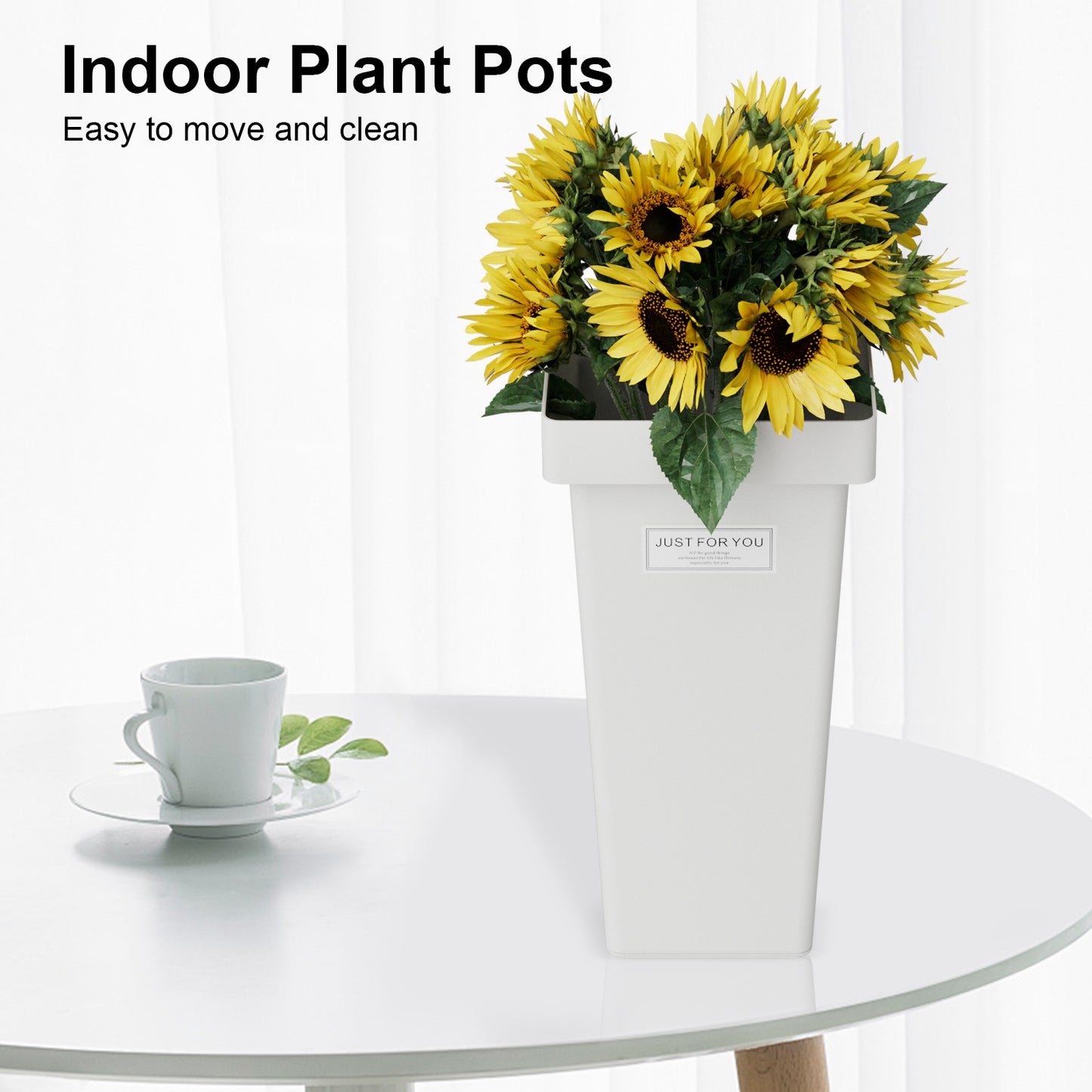 Flower Buckets, 6-Pack Plastic Flower Vases with Stickers for DIY Flower Bar, Floral Buckets for Cut Flower Farmhouse Vases for Decor Wedding Table Centerpiece, H: 13.39 inch