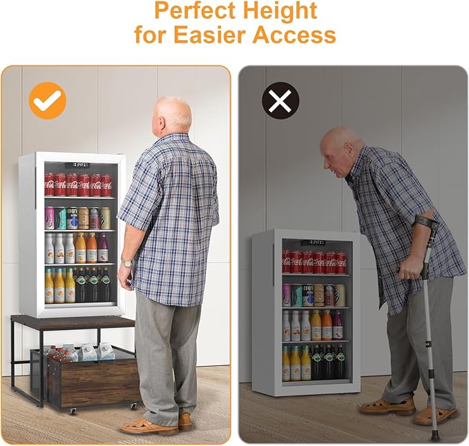 VANVERB Mini Fridge Stand with Storage, Heavy Duty Refrigerator Stand with Mobile Drawer Basket for Dorm, Home, Kitchen, Office, Stand for Drinks Refrigerator, Wine Cooler, Water Dispenser