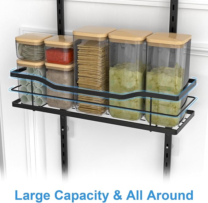 VyGrow 9-Tier Over The Door Pantry Organizer, Metal Pantry Organizers and Storage with Adjustable Basket, Spice Rack Seasoning Shelves, Over the Door Organizer for Pantry Kitchen Laundry Bathroom