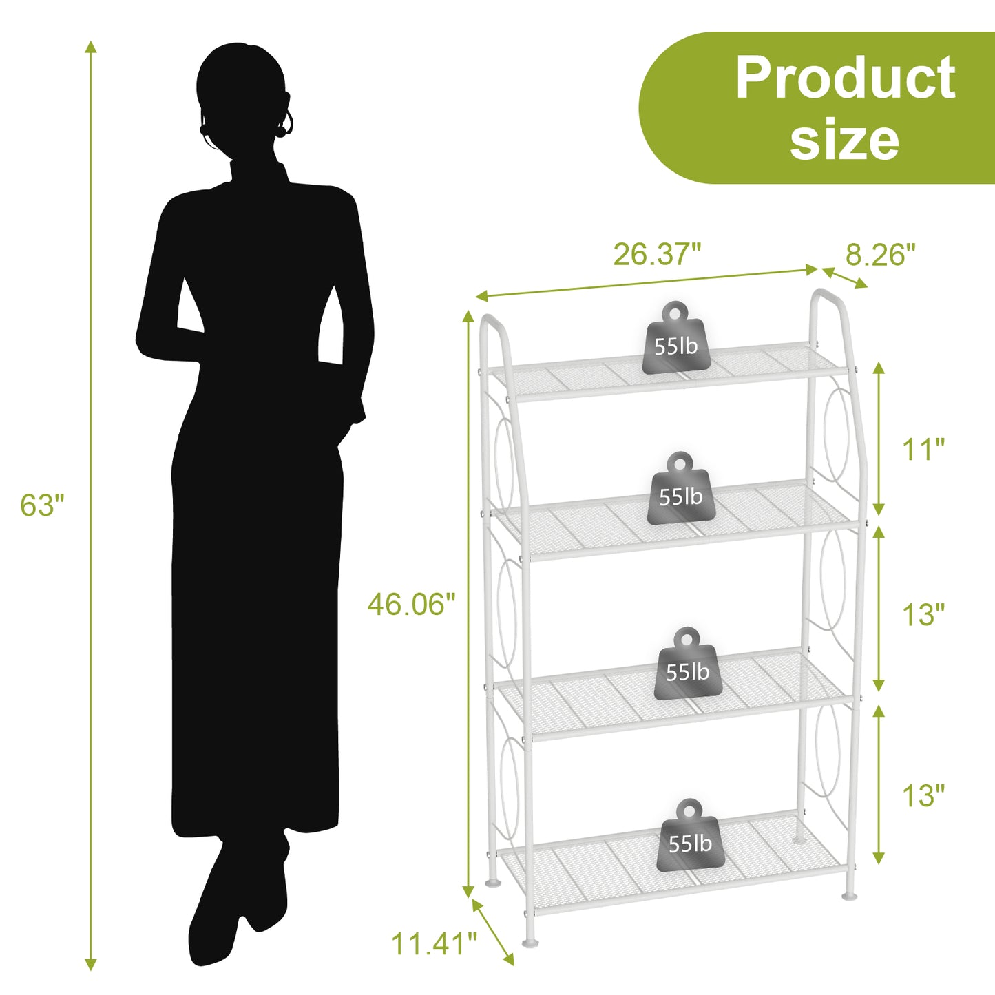VyGrow Plant Stand, 4 Tier Plant Shelf for Indoor Outdoor, Heavy Duty Metal Tall Plant Stands Holder Rack for Living Room Balcony and Garden, White