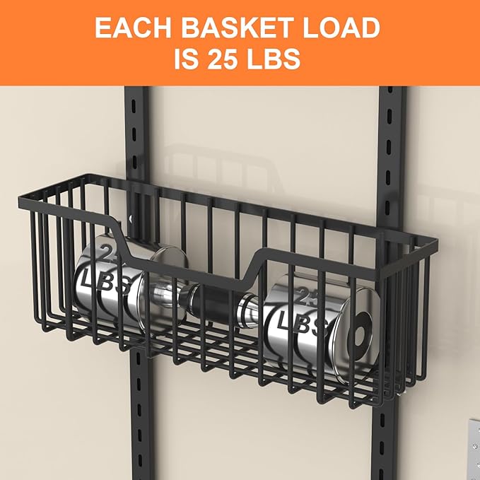 VyGrow Over The Door Pantry Organizer, 8-Tier Pantry Door Organizer Shelves | 3 Sizes | Adjustable Basket | Metal Hanging Spice Rack for Kitchen, Pantry, Cabinet, Back of Door Seasoning Rack, Black