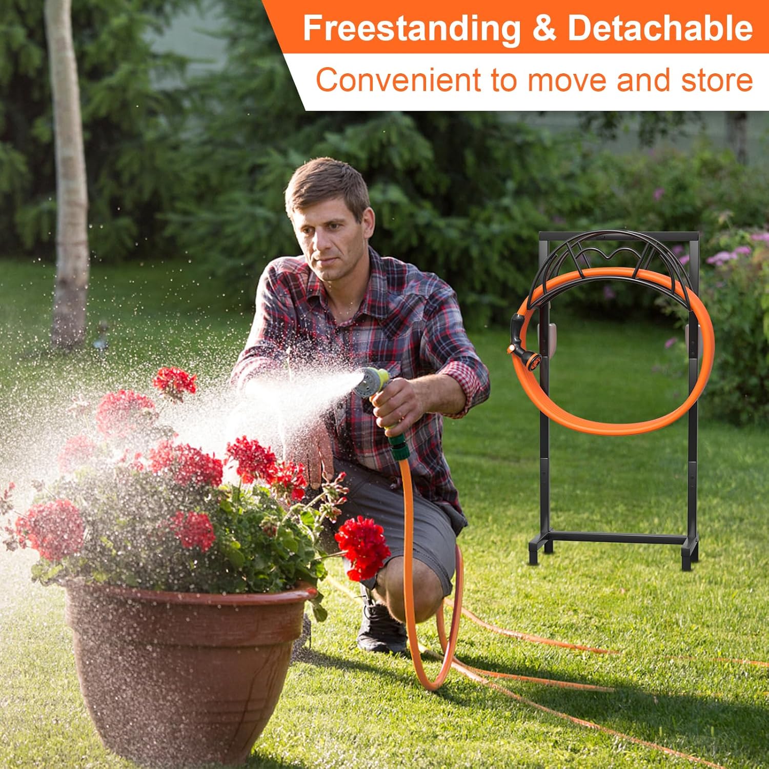 VyGrow  Garden Hose Holder, Freestanding Heavy Duty Water Hose Holder - new