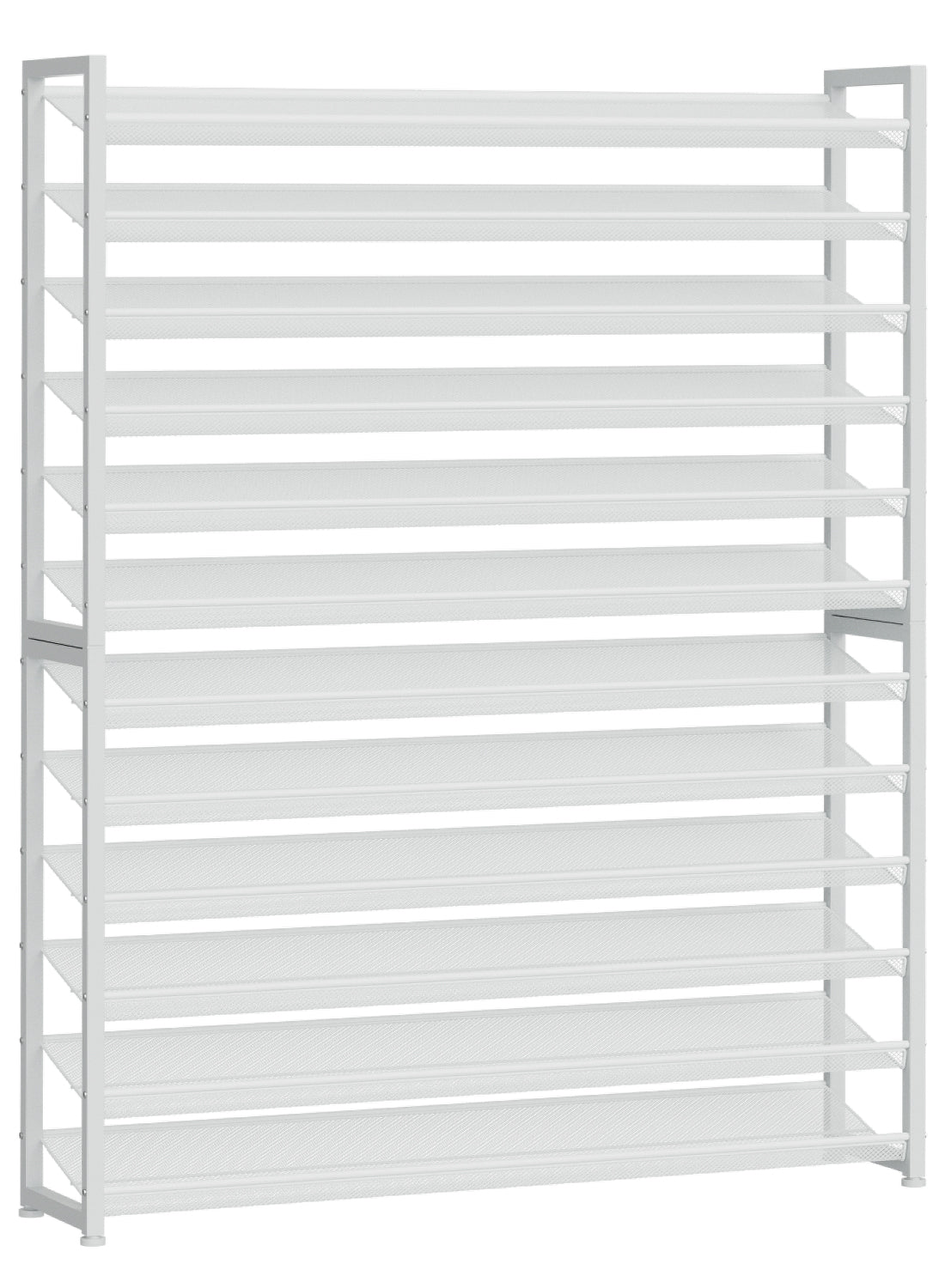 Large Shoe Rack 12 Tier Shoe Organizer, Heavy Duty Metal 6-Tier Stackable Shoe Storage Vertical Shoe Rack for Closet Front Door Entrance, Up to 75 Pairs, 44.8" W x 11.4" D x 85.1" H, White