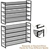 NEYCIL Large Shoe Rack 10 Tier Shoe Organizer, Heavy Duty Metal 5-Tier Stackable Shoe Storage Vertical Shoe Rack for Closet Front Door Entrance, Up to 62 Pairs, 44.8" W x 11.4" D x 71.2" H, Black