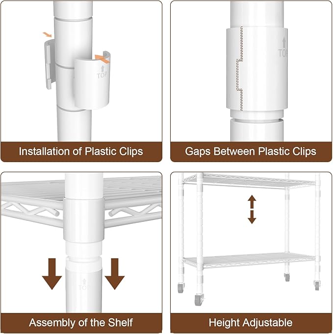 VyGrow Clothes Rack, Clothing Rack for Hanging Clothes, 3 Tiers Adjustable Heavy Duty Closet Organizer with Wheels | Double Rods | Side Hooks | Load 445lbs | 35.43" L x 15.7" W x 78.34" H | White
