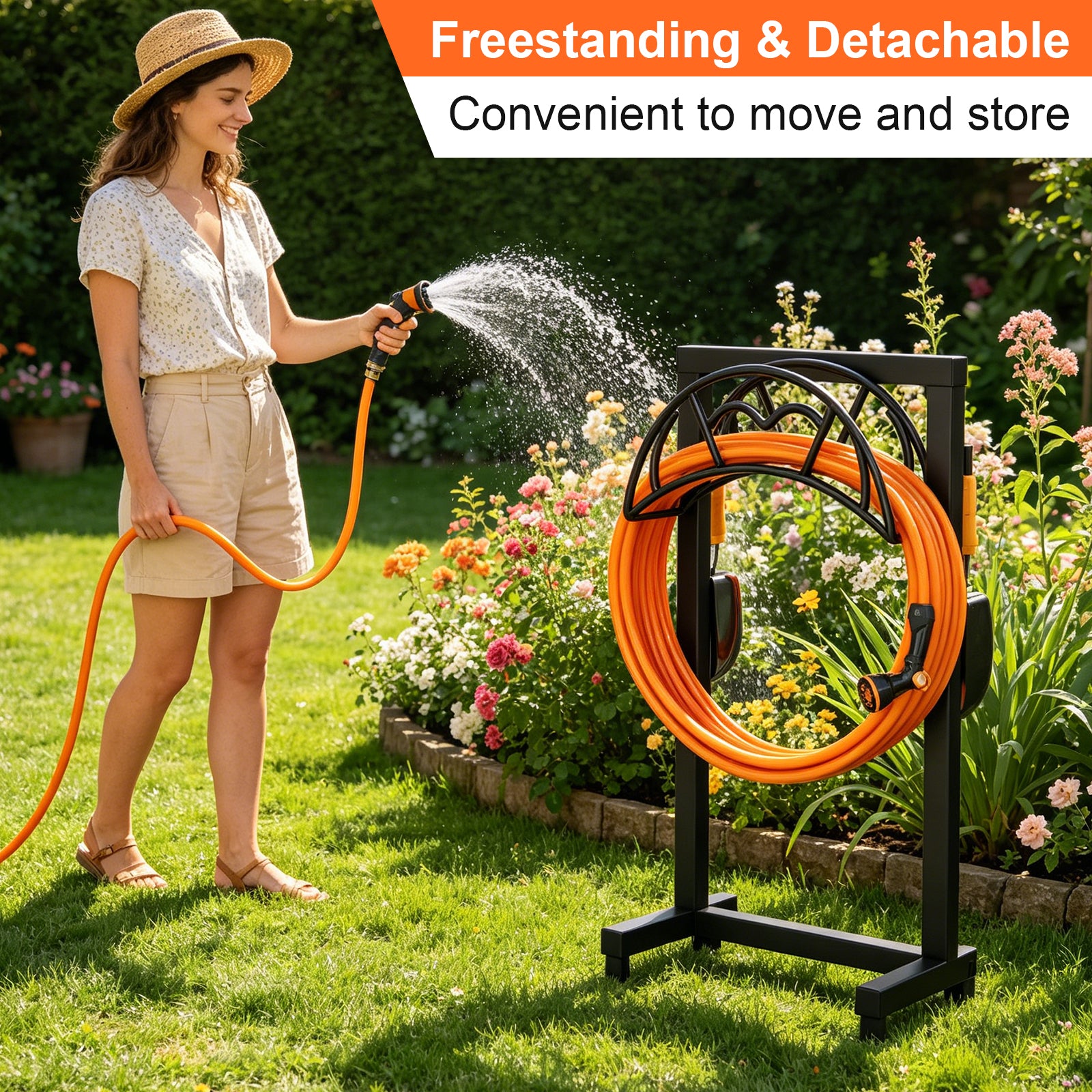 VyGrow  Garden Hose Holder, Freestanding Heavy Duty Water Hose Holder - new