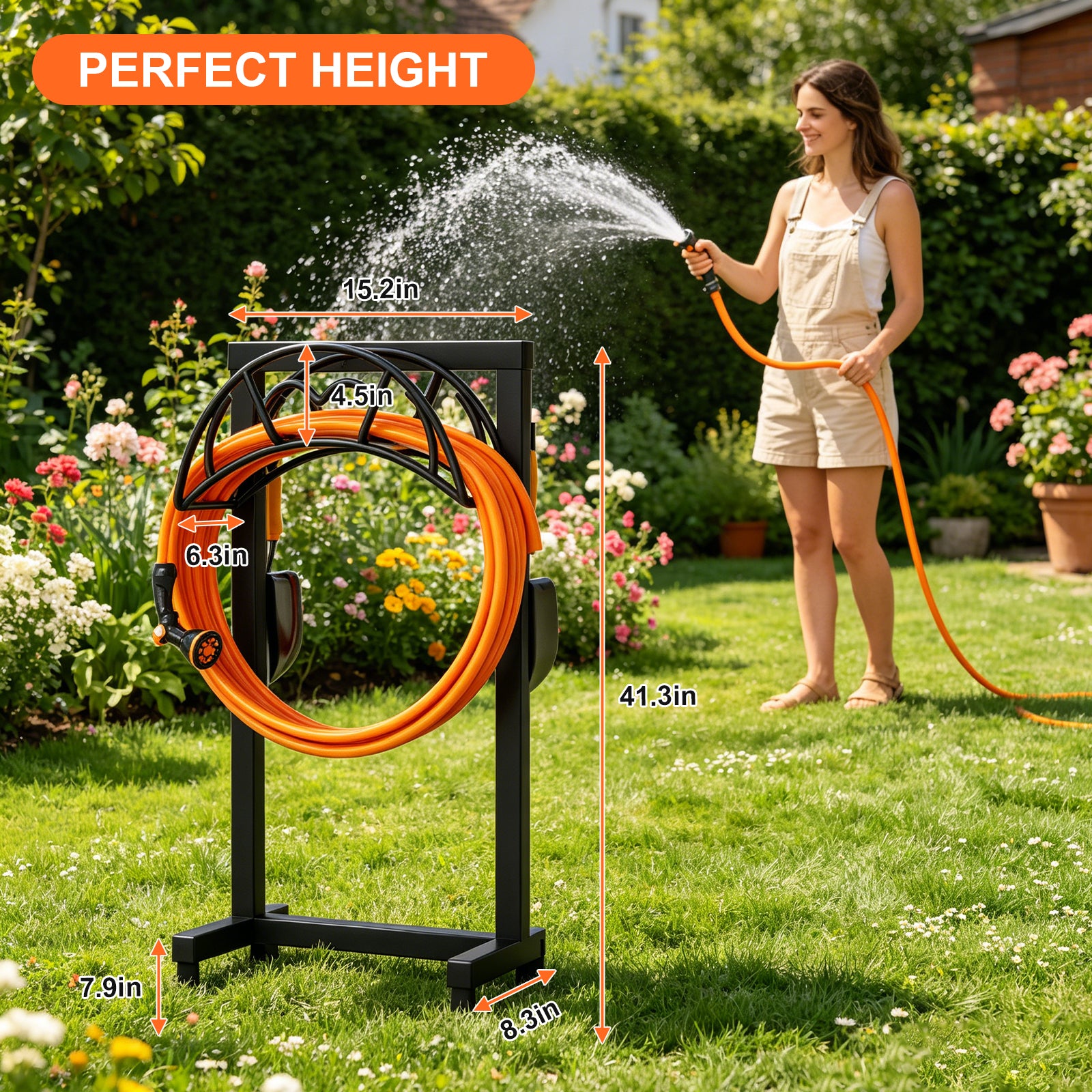 VyGrow  Garden Hose Holder, Freestanding Heavy Duty Water Hose Holder - new